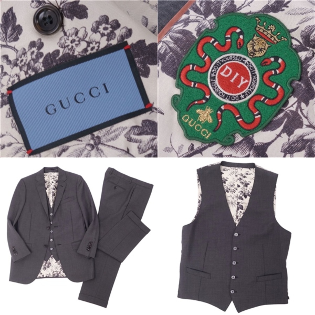 GUCCI - 美品 グッチ GUCCI セットアップ スーツ 3ピース ベスト GUCCI - 美品 グッチ GUCCI セットアップ スーツ 3ピース ベスト