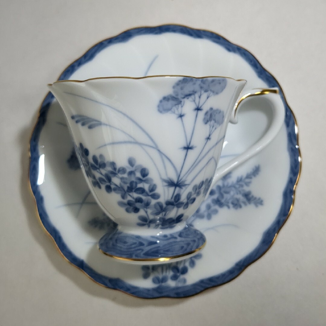 大倉陶園 - 大倉陶園 呉須秋草 おみなえし コーヒーカップ 大倉陶園 - 大倉陶園 呉須秋草 おみなえし コーヒーカップ