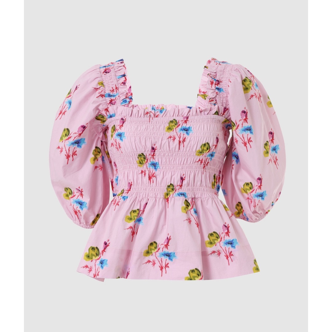 シャツ+ブラウス(半袖+袖なし) GANNI - GANNI Printed Cotton Smock Blouse