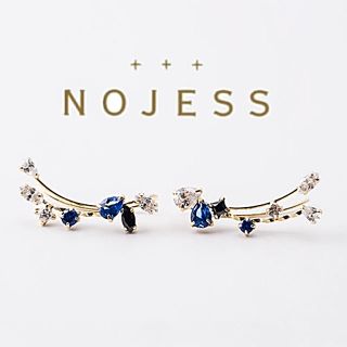 ノジェス(NOJESS)の＊ノジェス＊Ｋ10 両耳用 クリップピアス 流れ星 ブルー アガット好きな方にも(ピアス)