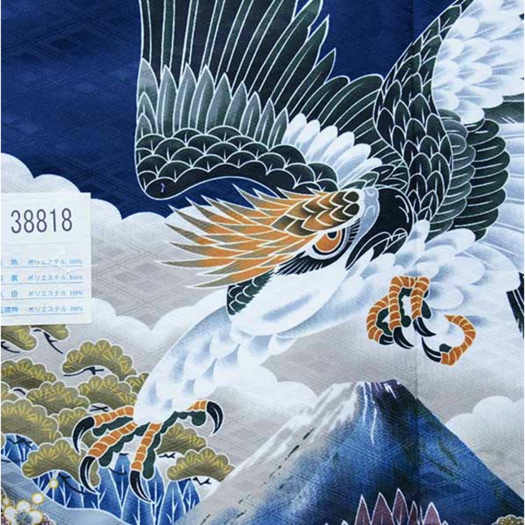七五三 五歳 男児 羽織・着物・襦袢3点セット 豪華絢爛 鷹 濃紺 七五三 五歳 男児 羽織・着物・襦袢3点セット 豪華絢爛 鷹 濃紺