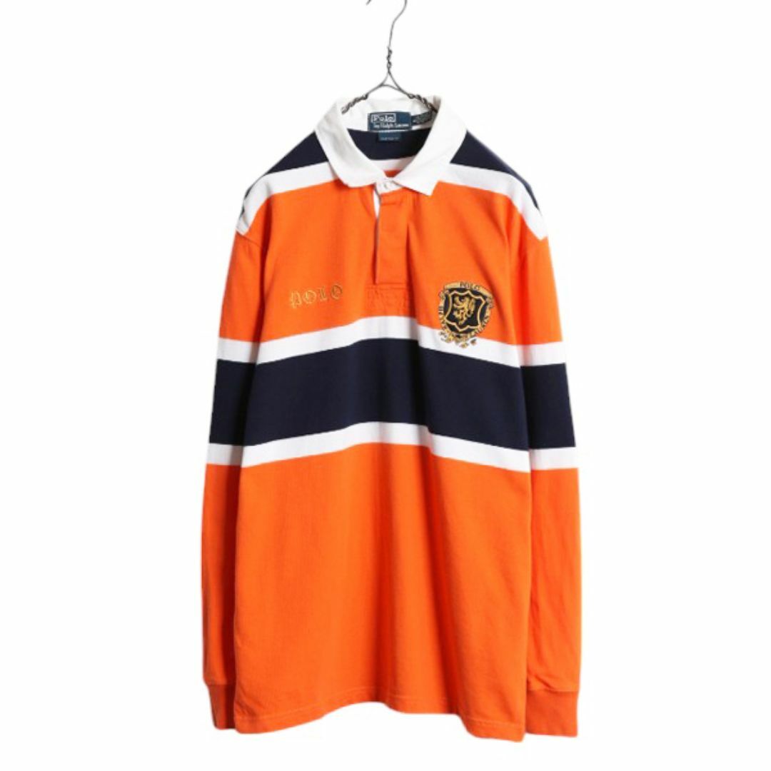90s ポロ ラルフローレン ボーダー 長袖 ラガーシャツ メンズ L 90s ポロ ラルフローレン ボーダー 長袖 ラガーシャツ メンズ L