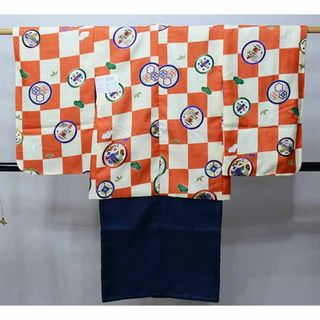 七五三 五歳 男児 羽織・着物・襦袢3点セット L寸 緑地×白 市松 七五三 五歳 男児 羽織・着物・襦袢3点セット L寸 緑地×白 市松