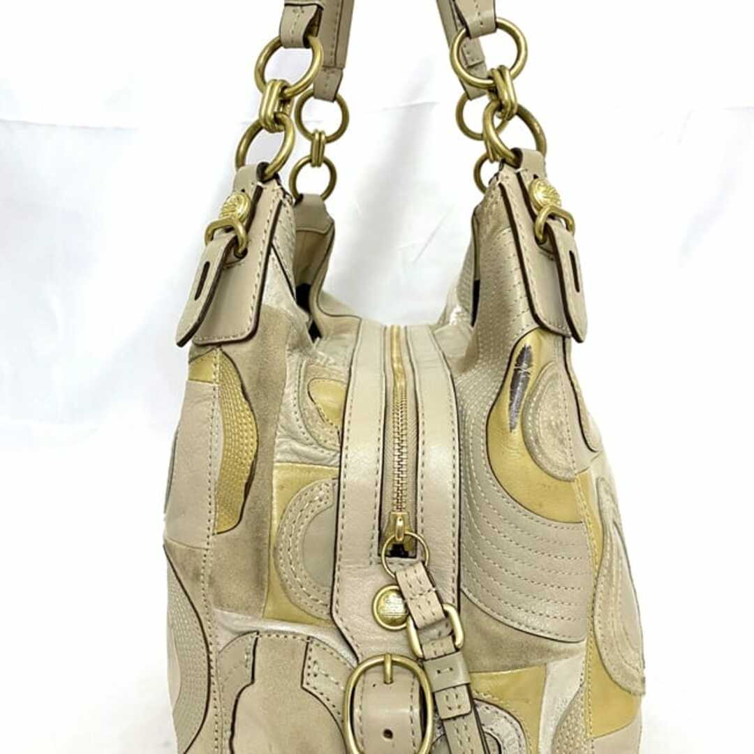 COACH - コーチ トートバッグ ベージュ グレー オプアート 15771 COACH - コーチ トートバッグ ベージュ グレー オプアート 15771