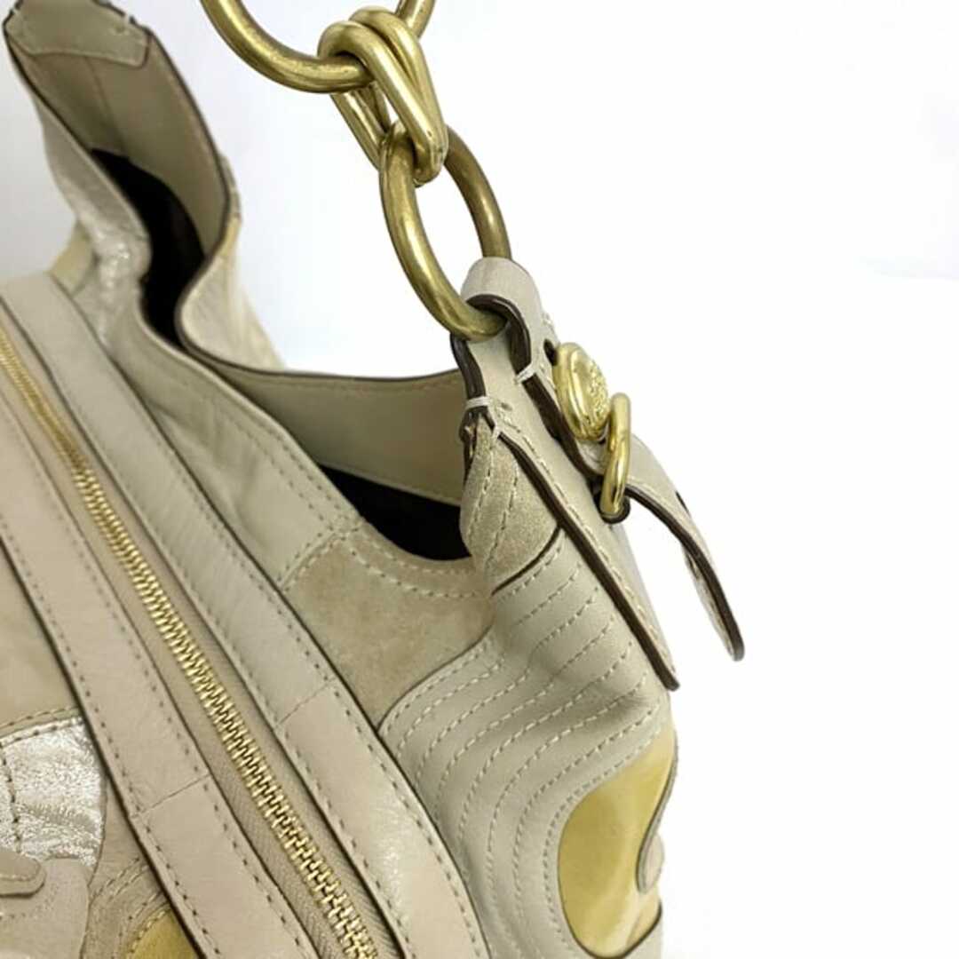 COACH - コーチ トートバッグ ベージュ グレー オプアート 15771 COACH - コーチ トートバッグ ベージュ グレー オプアート 15771