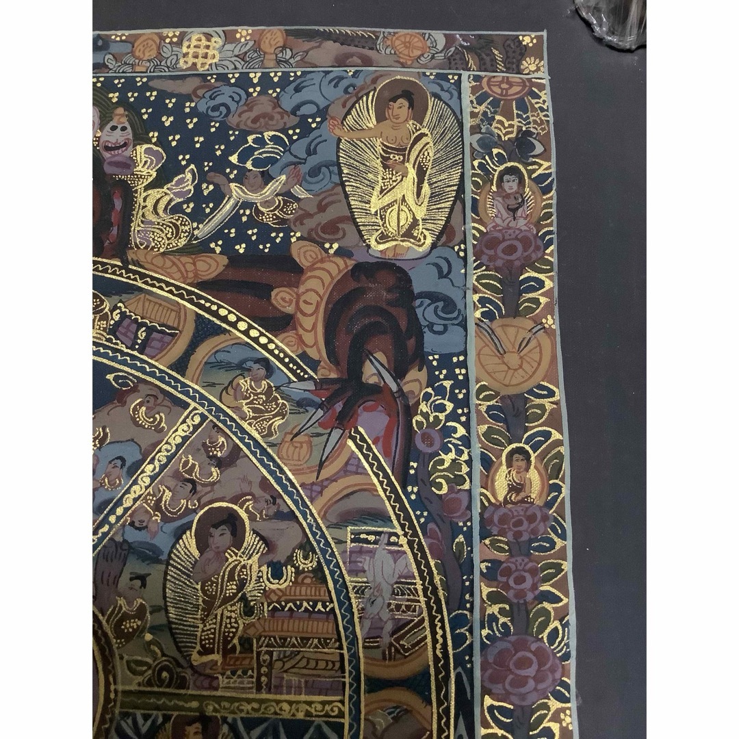 チベット密教 新品 1点物 》 手描き 曼荼羅 仏陀 六道輪廻 仏教 c3 チベット密教 新品 1点物 》 手描き 曼荼羅 仏陀 六道輪廻 仏教 c3
