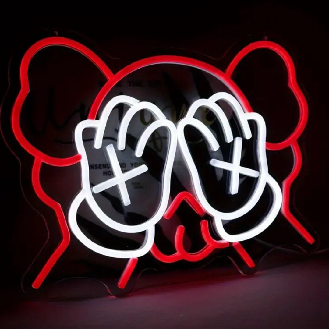 カウズ KAWS シュプリーム ネオン ライト LED インテリアの通販 カウズ KAWS シュプリーム ネオン ライト LED インテリアの通販
