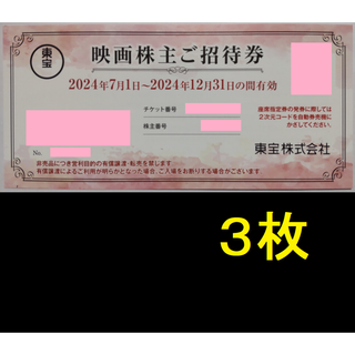 東宝 株主優待券 3枚 2024年12月期限(その他)