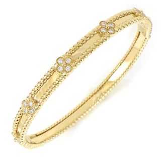 ヴァンクリーフアンドアーペル(Van Cleef & Arpels)のヴァンクリーフ＆アーペル Van Cleef & Arpels バングル ペルレ スウィート クローバー VCARP6X700 40ポイント ダイヤモンド 計0.68ct K18YG /#L【箱・保付き】 【中古】(ブレスレット/バングル)