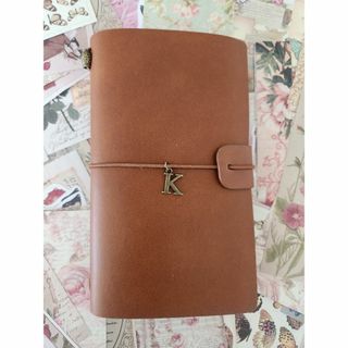 新品　日記　ノート　手帳　コラージュ　トラベラー旅行　メモ　Kライトブラウン(ノート/メモ帳/ふせん)