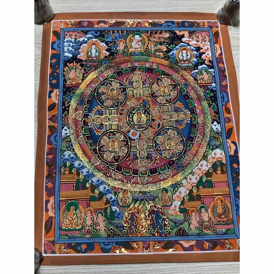 チベット密教 新品 1点物 》 手描き 曼荼羅 仏陀 釈迦 仏画 仏教 e3 チベット密教 新品 1点物 》 手描き 曼荼羅 仏陀 釈迦 仏画 仏教 e3