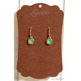 Crystal一粒ピアス＊イヤリング ☆ シルキーセージ ディライト(ピアス)