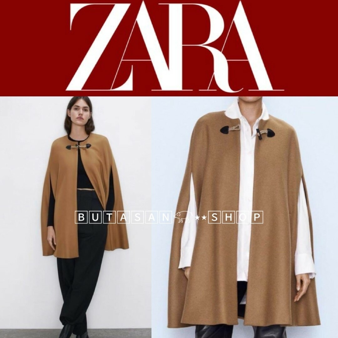 ZARA - 極美品 ♡ ZARA MANTECO ケープ ポンチョ ウール マント ZARA - 極美品 ♡ ZARA MANTECO ケープ ポンチョ ウール マント