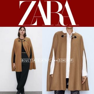 ZARA - 極美品 ♡ ZARA MANTECO ケープ ポンチョ ウール マント ZARA - 極美品 ♡ ZARA MANTECO ケープ ポンチョ ウール マント