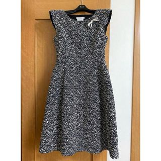 【美品】ルネ ツイード ワンピース 34 ブラック(ひざ丈ワンピース)
