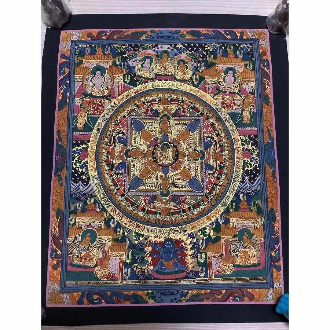 《 チベット密教　新品　1点物 》 手描き　曼荼羅　仏陀　釈迦　仏画　仏教　f1