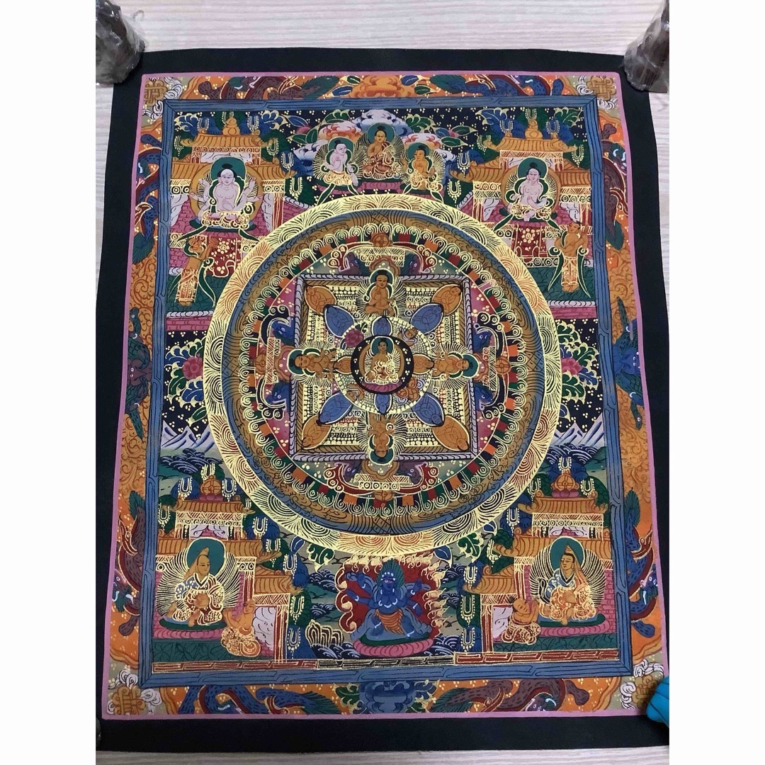 《 チベット密教　新品　1点物 》 手描き　曼荼羅　仏陀　釈迦　仏画　仏教　f2