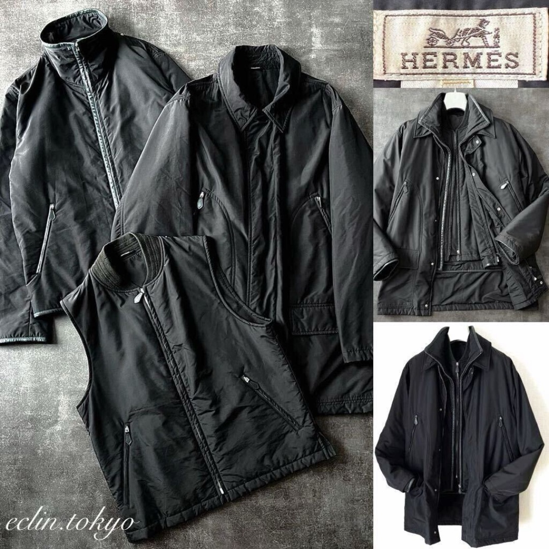 HERMES - HERMES 《3点セット！》ドッキング コート ベスト ジャケット E4355