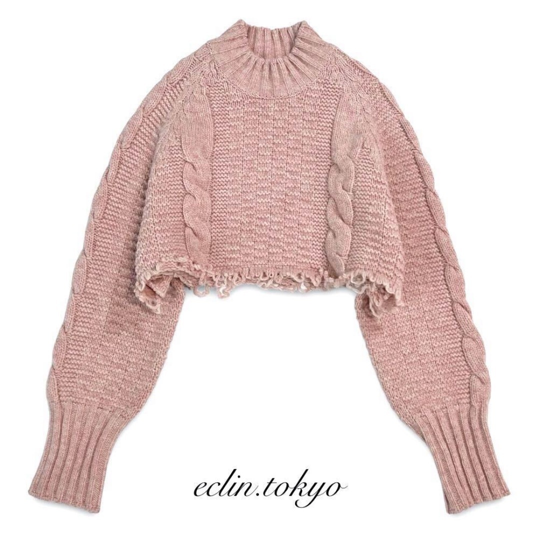 JIL SANDER - ジルサンダー《店頭即完売》ショート丈 切り放し ケーブル編み ニット E3554