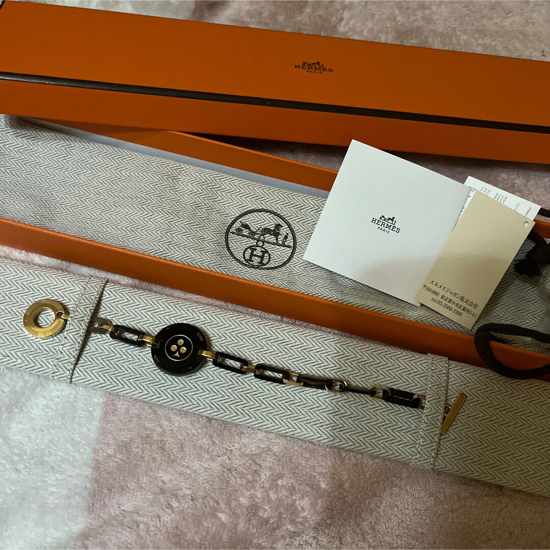 HERMES - 美品Hermès バッファローホーン ブレスレット スペード HERMES - 美品Hermès バッファローホーン ブレスレット スペード