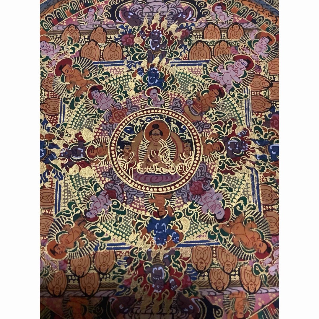 チベット密教 新品 1点物 》 手描き 曼荼羅 仏陀 釈迦 仏画 仏教 f7 チベット密教 新品 1点物 》 手描き 曼荼羅 仏陀 釈迦 仏画 仏教 f7