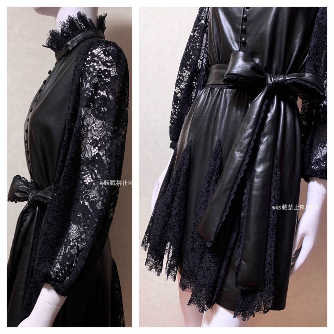 新品alice+olivia フェイクレザー×透かし刺繍レース ベルト 新品alice+olivia フェイクレザー×透かし刺繍レース ベルト