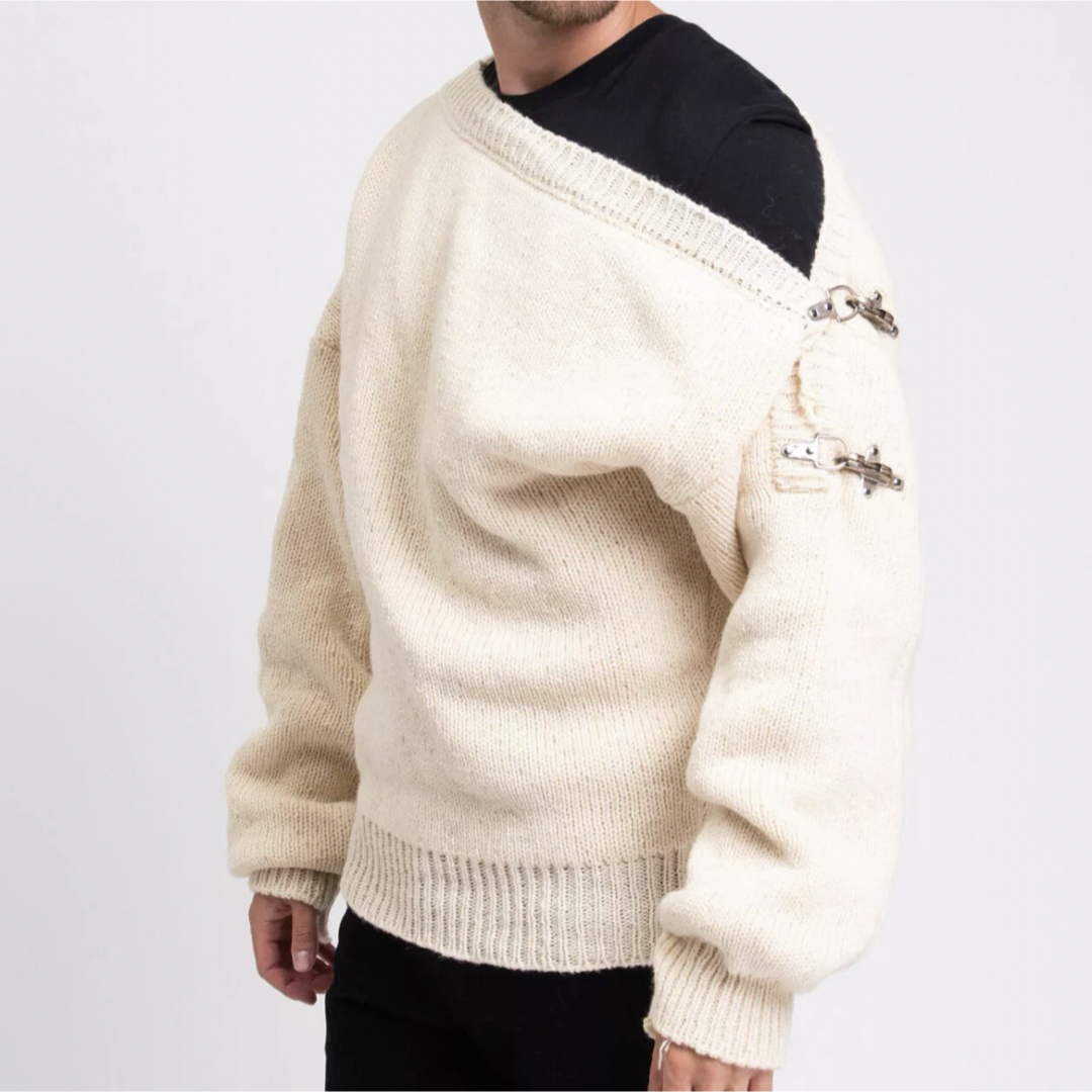 新品 Raf Simons 18ss メタルバックルボートネックウールニット M 新品 Raf Simons 18ss メタルバックルボートネックウールニット M