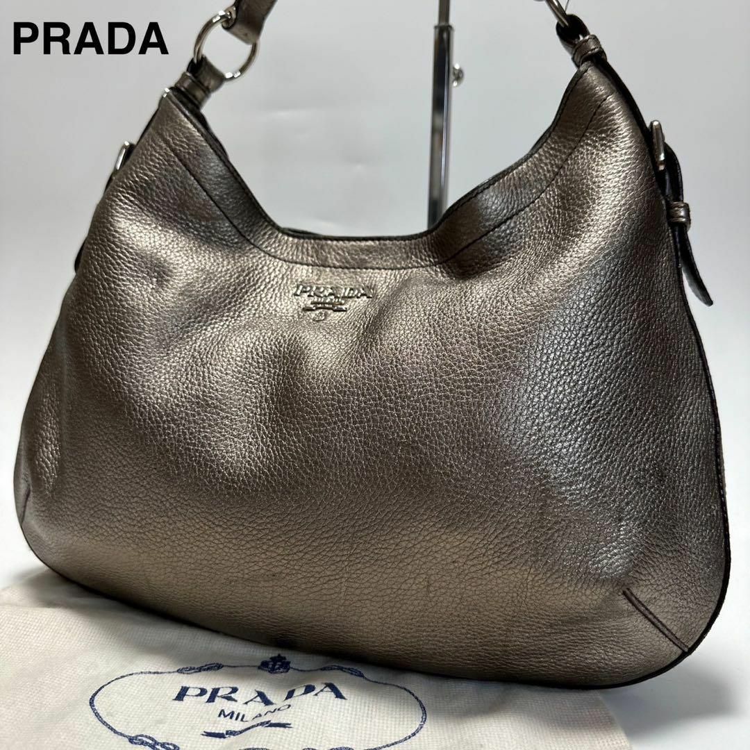 PRADA - b83【美品】プラダ ヴィッテロ レザー ロゴ金具 ワン PRADA - b83【美品】プラダ ヴィッテロ レザー ロゴ金具 ワン