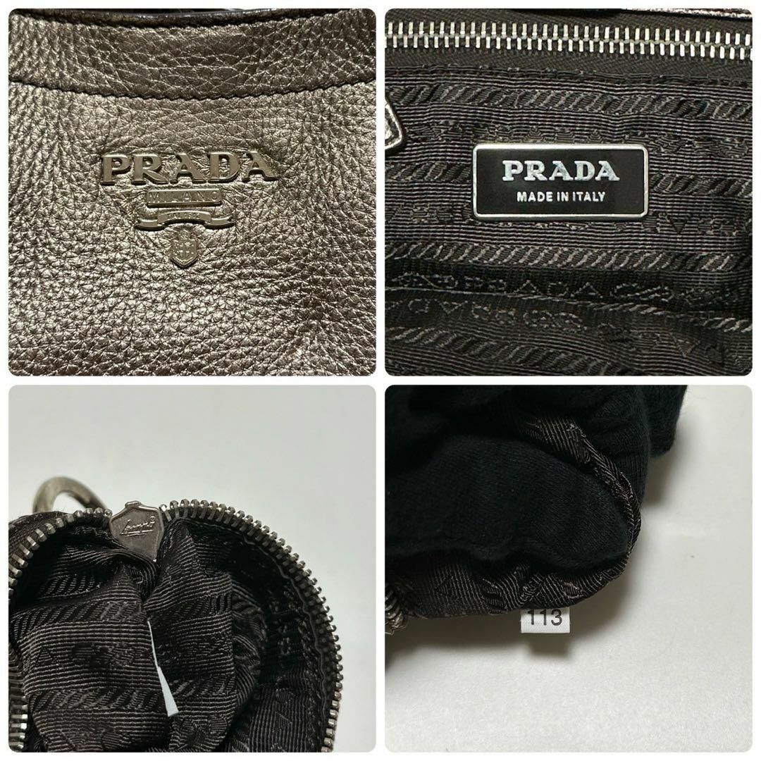 PRADA - b83【美品】プラダ ヴィッテロ レザー ロゴ金具 ワン PRADA - b83【美品】プラダ ヴィッテロ レザー ロゴ金具 ワン