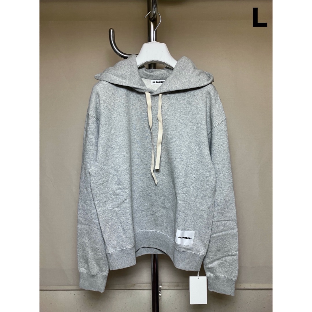 JIL SANDER - 新品 L JIL SANDER 24ss ロゴパッチ パーカー グレー 6420