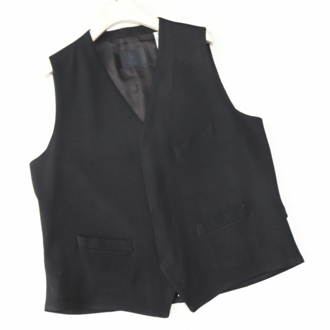 新品【ランバンコレクション】ウールベスト ジレ 黒無地50(XL 新品【ランバンコレクション】ウールベスト ジレ 黒無地50(XL