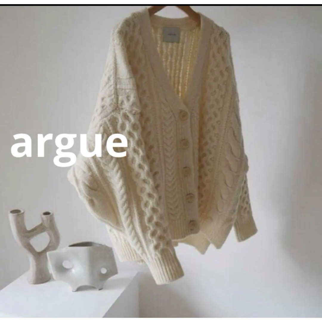 ARGUE - argue⭐︎WOOL CABLE WIDE KNIT CARDIGAN