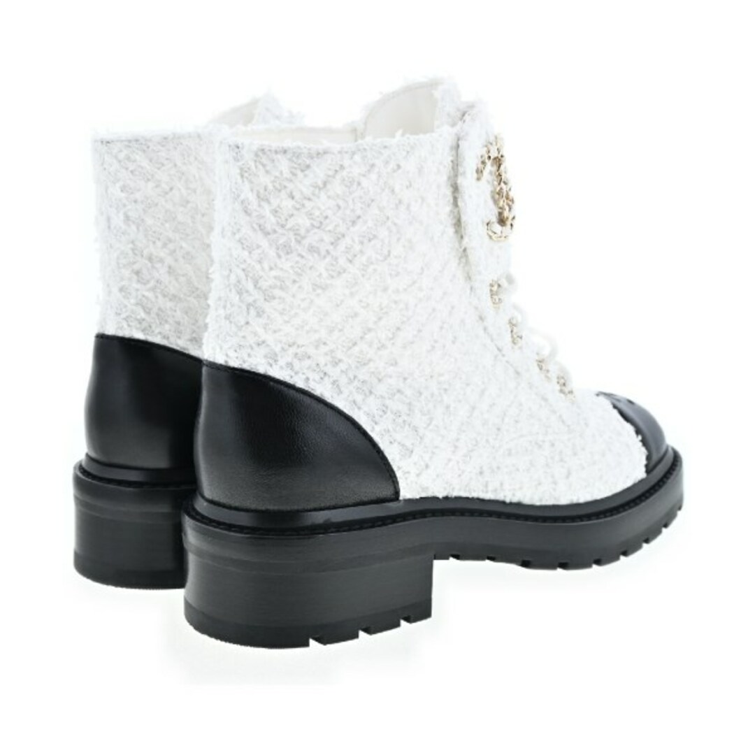 CHANEL - CHANEL シャネル ブーツ EU38 1/2(25cm位) 白 【古着 CHANEL - CHANEL シャネル ブーツ EU38 1/2(25cm位) 白 【古着