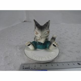 ダヤンリング皿　グリーン　アクセサリートレー　小物入　わちふぃーるど　ダヤン　猫(小物入れ)