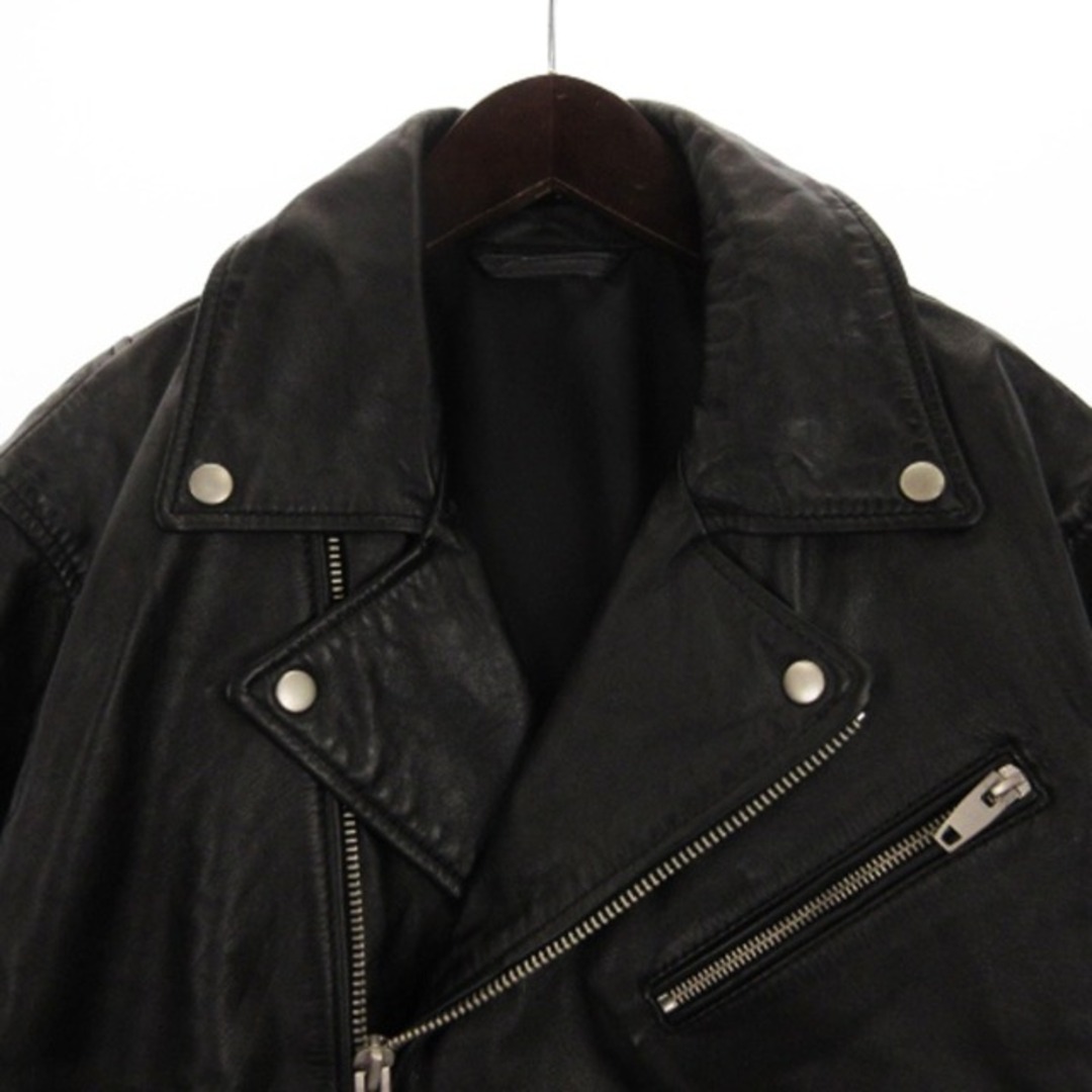 ZARA - ザラ ダブル ライダースジャケット レザー 牛革 黒 ZARA - ザラ ダブル ライダースジャケット レザー 牛革 黒