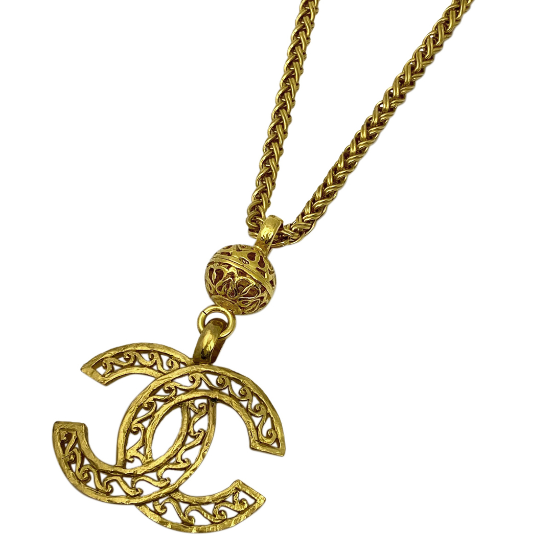 CHANEL - シャネル ココマーク チェーン ネックレス GP 【中古】