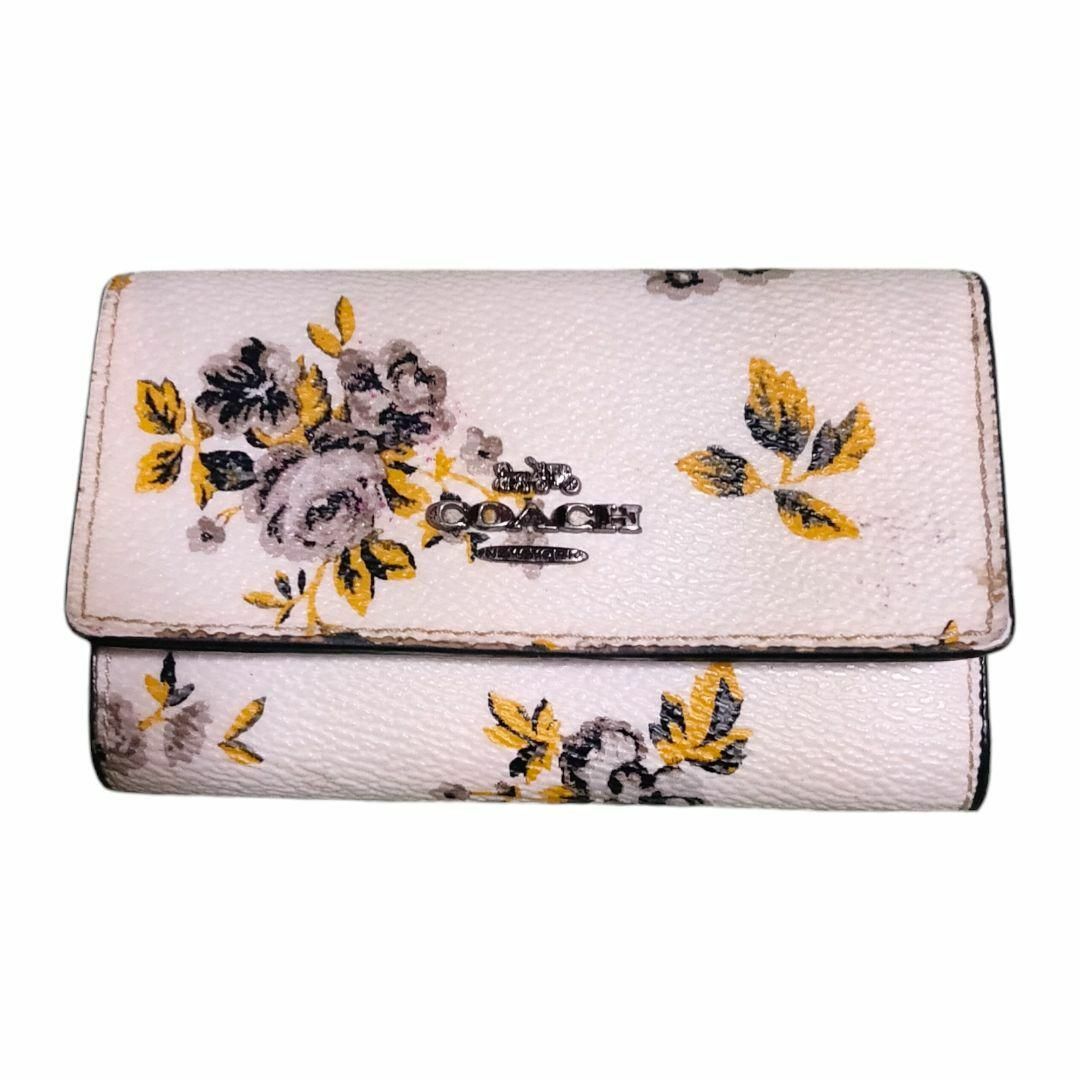 COACH 6連キーケース 花柄 新品未使用 COACH - COACH コーチ キーケース 6連 鍵 花柄 ホワイト