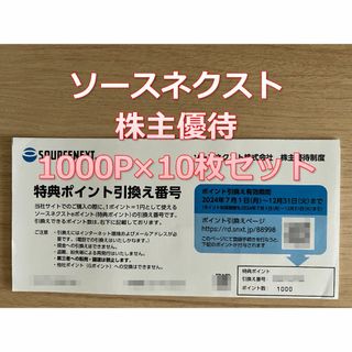 ソースネクスト 株主優待 1000ポイント×10枚セット有効期限12月末(2)(その他)