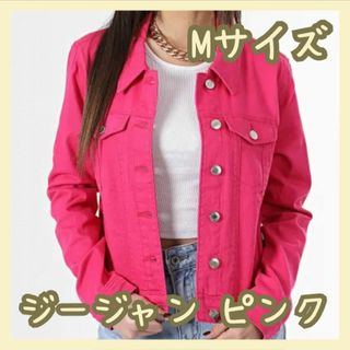 レディース ジーンズ クロップ ピンク ジャケット(Gジャン/デニムジャケット)