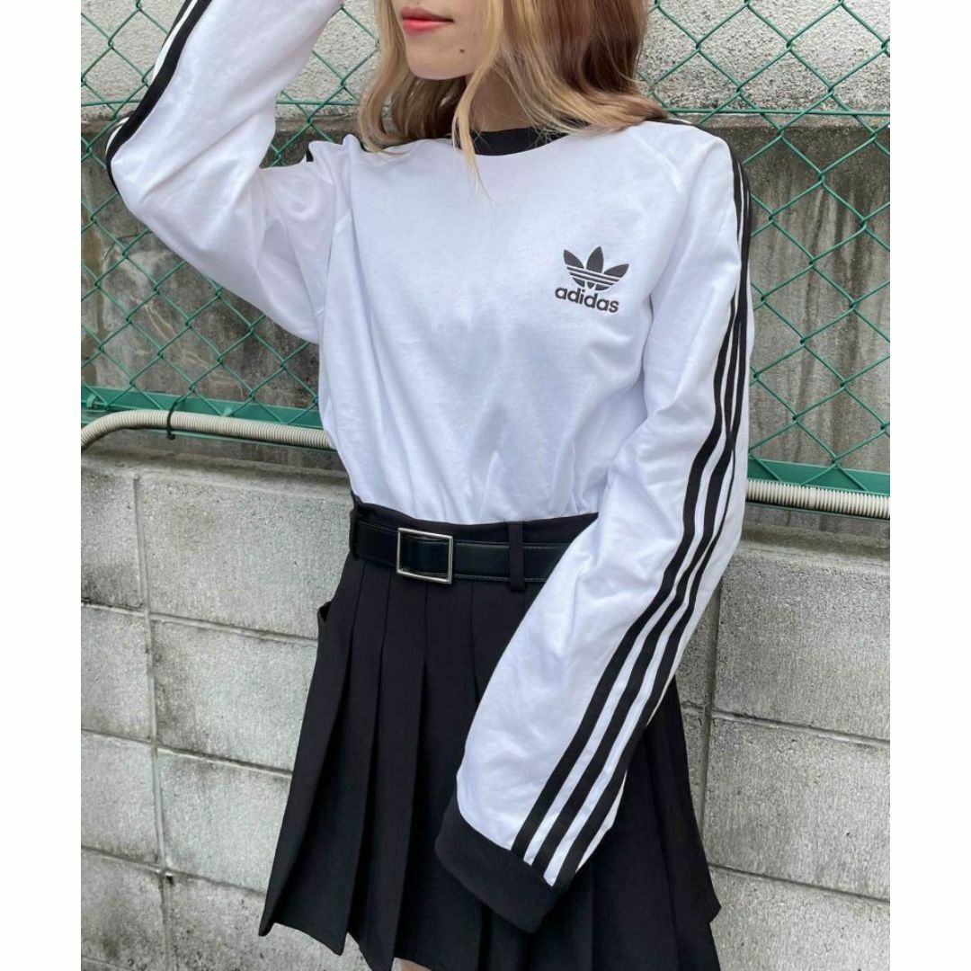 アディダス Lサイズ 長袖 Tシャツ スリーストライプス ロンT 白 アディダス Lサイズ 長袖 Tシャツ スリーストライプス ロンT 白