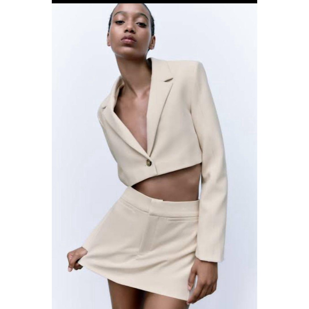 ZARA - ZARA クロップドブレザー テーラードジャケット ショート