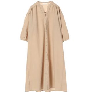 グリーンパークス(green parks)の新品　スキッパー7分袖ロングシャツワンピース　定価4389円(ロングワンピース/マキシワンピース)