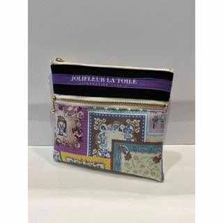 ハンドメイド☆16センチダブルファスナーポーチ/ジョリーフルール(3)(ポーチ)