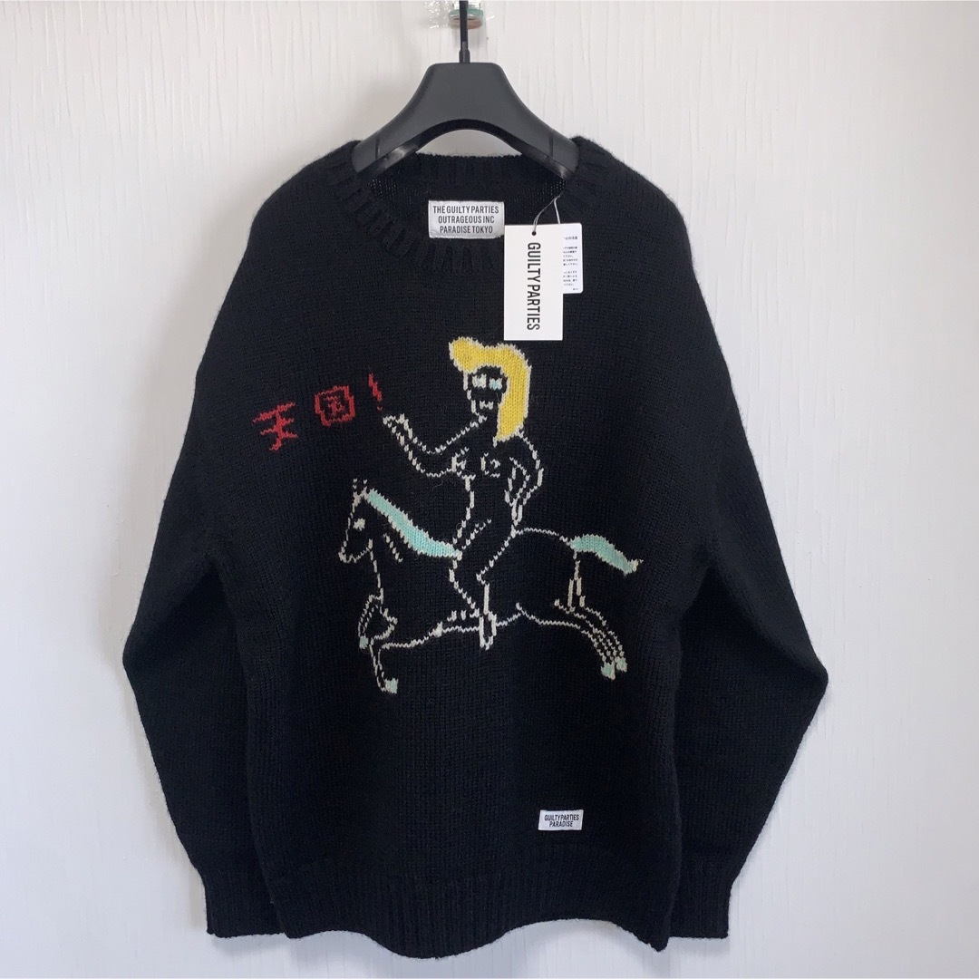 黒L【WACKOMARIA】INTARSIA SWEATER/新品タグ付/送料込 黒L【WACKOMARIA】INTARSIA SWEATER/新品タグ付/送料込