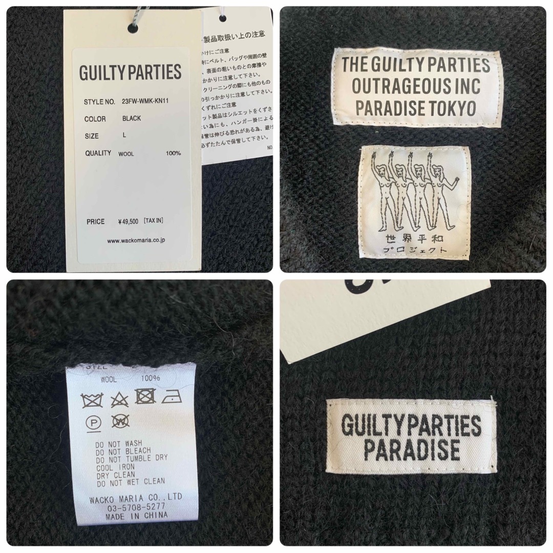 黒L【WACKOMARIA】INTARSIA SWEATER/新品タグ付/送料込 黒L【WACKOMARIA】INTARSIA SWEATER/新品タグ付/送料込