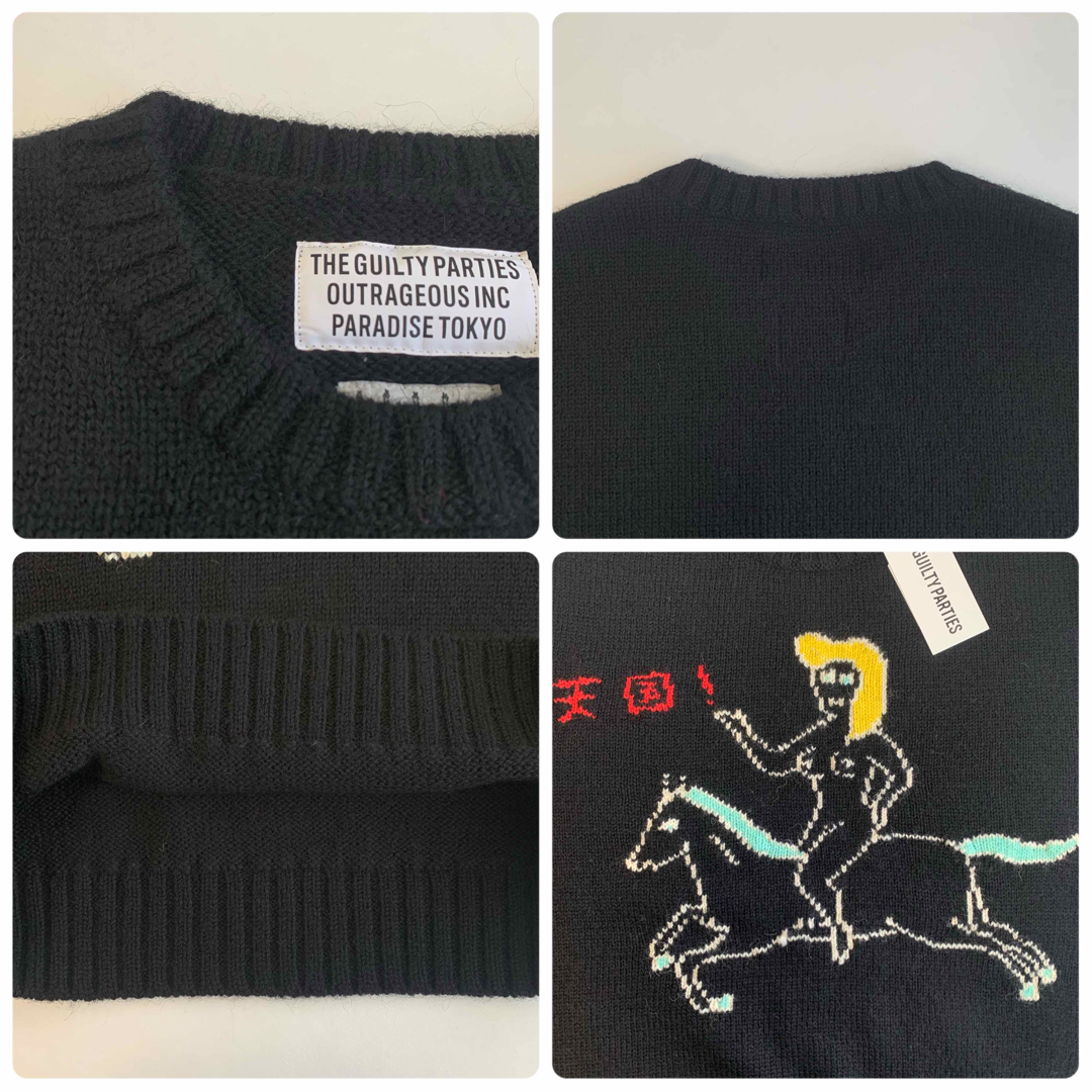 黒L【WACKOMARIA】INTARSIA SWEATER/新品タグ付/送料込 黒L【WACKOMARIA】INTARSIA SWEATER/新品タグ付/送料込