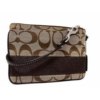コーチ(COACH)の■美品■ COACH コーチ シグネチャー キャンバス×レザー マルチポーチ マルチケース 小物入れ レディース ブラウン系 DE3890(ポーチ)