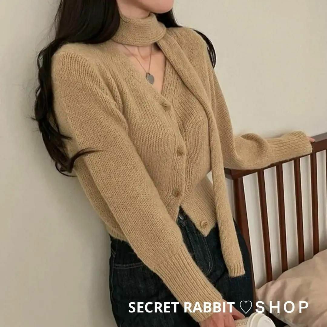 韓国♡チョーカー付き ニットトップス ショルダーオープン 韓国♡チョーカー付き ニットトップス ショルダーオープン