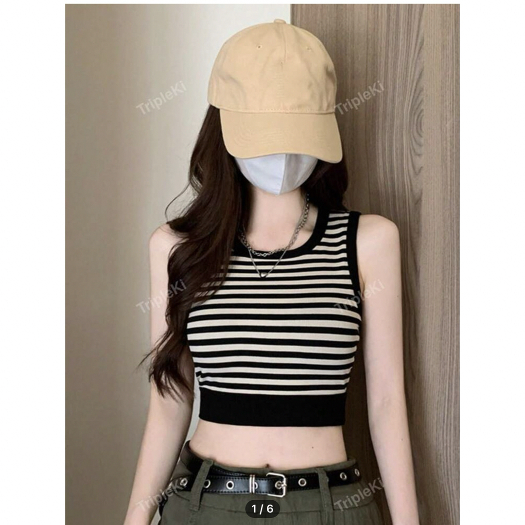 SHEIN(シーイン)のボーダートップス レディースのトップス(Tシャツ(半袖/袖なし))の商品写真