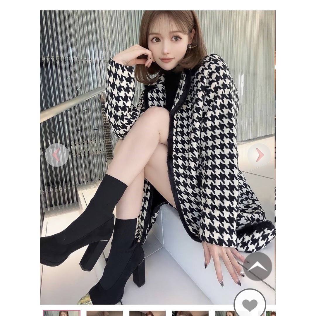 Rady(レディー)のRady千鳥柄コート レディースのジャケット/アウター(ロングコート)の商品写真